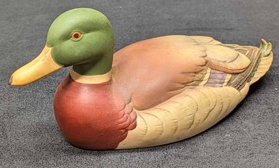 Vintage Andrea By Sadek Mallard Duck Porcelain Figurine. This is approx 4" x 9 1/4" x 4" and it 