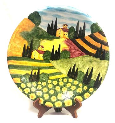 Handmade Ceramic Pottery Plate Art By Cheba Firenze. This lot contains a Handmade Ceramic 