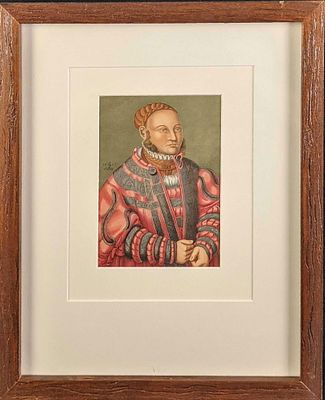 Framed German Nobleman Chromolithograph Print. Framed Chromolithograph Print from "Clothing 