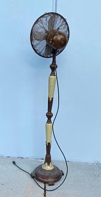 Decorative Edison Fan Replica This decorative fan made of metal and faux marble is an elegant 