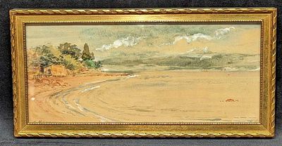Eben H. Snow Original Watercolor Seascape. The framed original is approximately 14 1/2" x 3/4" 