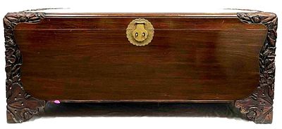 Ornate Chinese Hand Carved Teak Chest. This lot contains a Ornate Chinese Hand Carved Teak 
