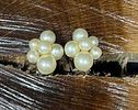 Vintage Marvella Clip-On Earrings Silver Tone Metal Faux Pearls Signed & Bonus Necklace. This Image - 3