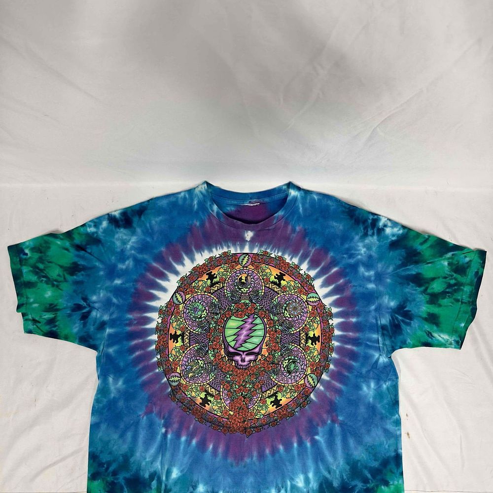 Grateful Dead 90's Vintage T-Shirt Celtic Mandala Tie Dye L Large Liquid Blue. Original Liquid 