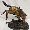 Wicked Pony By Frederic Remington Hand Made Real Bronze Art Sculpture Large Jumbo Figure. This Image - 2