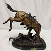 Wicked Pony By Frederic Remington Hand Made Real Bronze Art Sculpture Large Jumbo Figure. This Image - 4