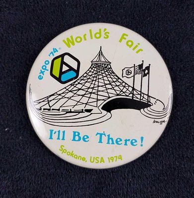 37 Expo 74 World Fair Spokane, Washington Buttons. Thirty-seven pin-back buttons from the 1974 