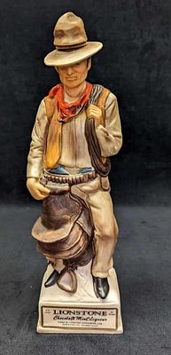 LE The Cowboy Porcelain Lionstone Decanter. Made of porcelain. This comes in its original box 