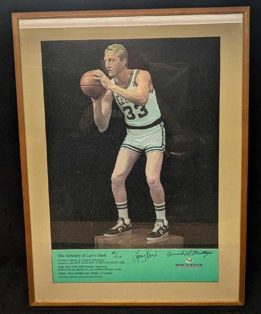 Lot 456: Framed Larry Bird Autographed Numbered Poster R69