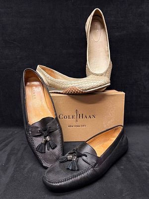 Ralph Lauren Leather Loafers and Cole Haan Woven Flats Bundle. Sitting in brand-new to like-new 