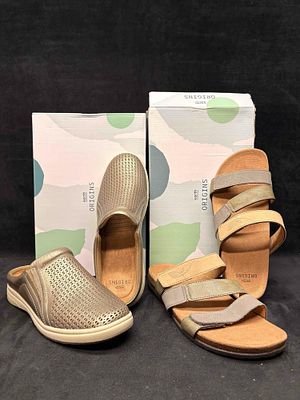 Earth Origins Sandals Bundle. Sitting in brand-new to like-new conditions, this bundle consists 