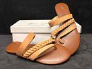 Miz Mooz Leather Slide Sandals and J.Jill Tan Thong Sandals Bundle. Sitting in brand-new to Image - 9