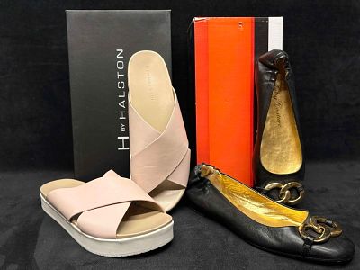 H by Halston Platform Sandals and Juicy Couture Leather Ballet Flats Bundle. Sitting in 