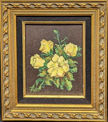 Framed Floral Original Faye Palao Oil On Board. This original is approx 13 1/4" x 1" x 15 1/4" 
