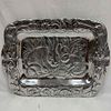 Arthur Court Cast Aluminum Rabbit Bunny Serving Platter Plate Collection Set Lot of Two. Etched Image - 1