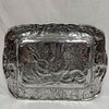 Arthur Court Cast Aluminum Rabbit Bunny Serving Platter Plate Collection Set Lot of Two. Etched Image - 2