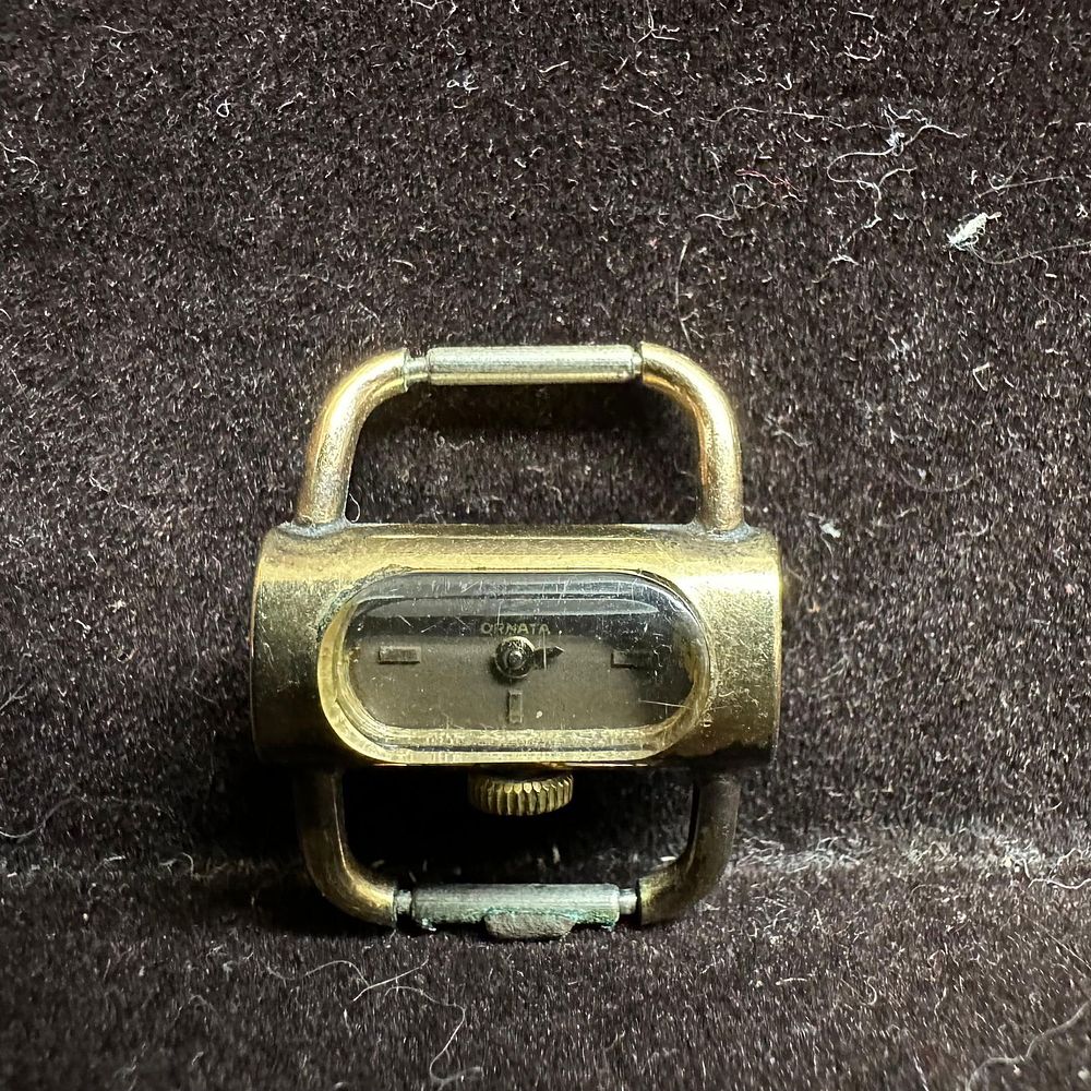 Lot 188: Ornata Vintage Dial Time Piece Watch Face Case Gold Tone