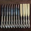 Oneida Celebrity Dinner Knives Floral Design Kitchen Steak Knife Set of 12 Twelve. This Image - 3