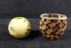 Hand Sculpted Candle And Mosaic Canister. This lot includes: 
(1) Small Mosaic Glass Canister. Image - 5