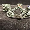 Etruscan Revival Style Multi Colored Gemstone Charm Bracelet L90. This item is in good pre-owned Image - 5