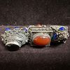 Etruscan Revival Style Multi Colored Gemstone Charm Bracelet L90. This item is in good pre-owned Image - 7