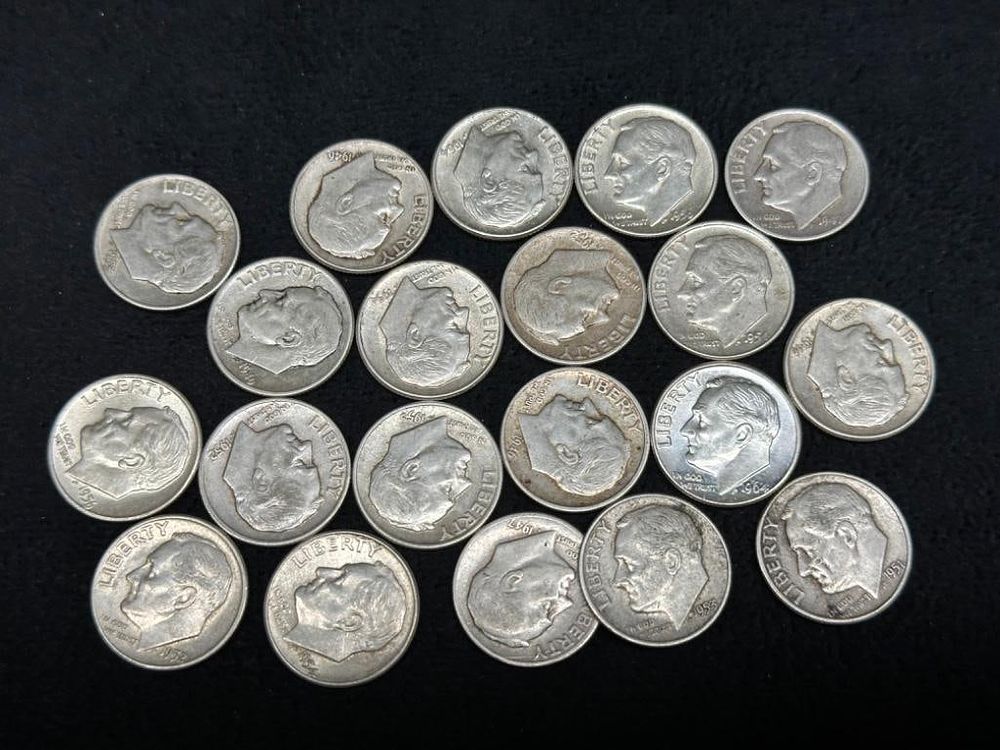 Lot 478: Lot of 20 Silver Roosevelt Dimes