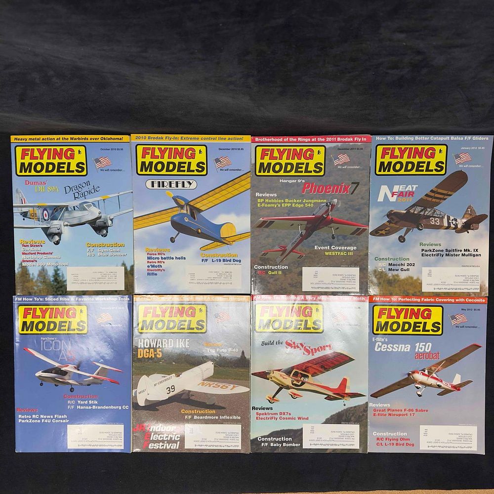 Lot 485: Flying Models Magazine 2010 2011 and 2012 Lot of 8 Eight Magazines Collection Set