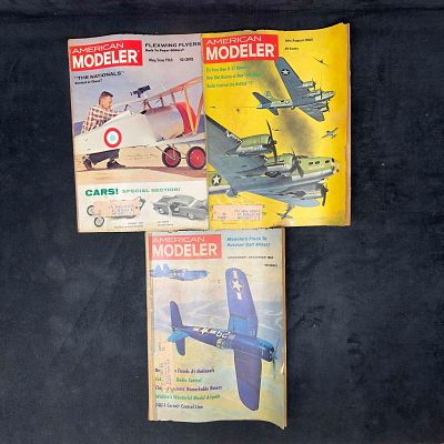 American Modeler Magazine 1963 Lot of 3 Three Magazines Collection Set. The 1963 set includes a 
