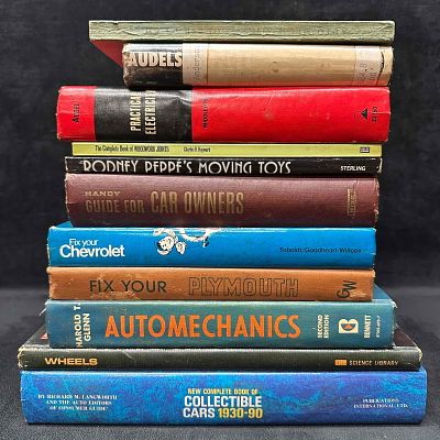 Collection of Car Automechanic Manual Book and Other Vintage Books Set of Eleven. These items 