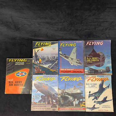 Flying Popular Aviation Magazine 1941 1942 1943 1951 Lot of 7 Seven Magazines Vintage 