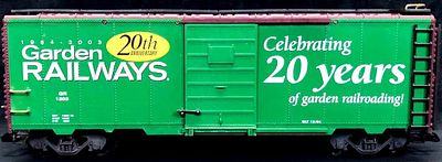 Garden Railways Magazine 20th Anniversary Boxcar. This lot contains a Garden Railways magazine 
