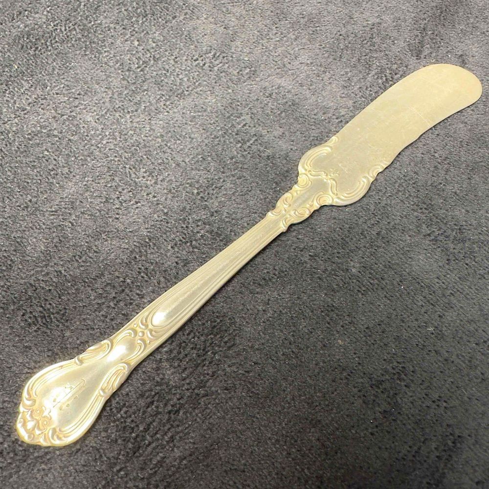 Gorham Flat Handle Butter Knife Spreader Chantilly Sterling Silver 1895 Lion-Anchor-G Monogram 
