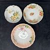Floral and Fruit China Germany Bowl Set. Minor staining and marks throughout each plate due to Image - 1