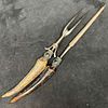 Two Piece Sterling Mounted Antler Carving Set Knife Sharpener and Fork. Each handle mount is Image - 1