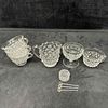 Fostoria American Clear Glass Set Salt Cellar Pitcher Spoons and Cups Lot of Ten. This Fostoria Image - 9