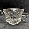 Fostoria American Clear Glass Set Salt Cellar Pitcher Spoons and Cups Lot of Ten. This Fostoria Image - 10