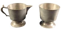 Vintage Woodbury Marked Pewter Creamer & Sugar Bowl. This lot comes with: 
(1) Pewter Sugar Image - 4