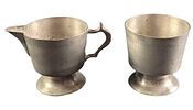 Vintage Woodbury Marked Pewter Creamer & Sugar Bowl. This lot comes with: 
(1) Pewter Sugar Image - 6