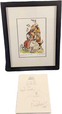 Framed Donald Nedobeck Beatitude Etude Print W Sketch. This print shows a monk surrounded by 