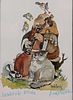 Framed Donald Nedobeck Beatitude Etude Print W Sketch. This print shows a monk surrounded by Image - 1