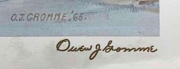 Signed & Numbered Print Of "Christmas Morning Cranes" By Owen J. Gromme With Personalized Note. T Image - 3