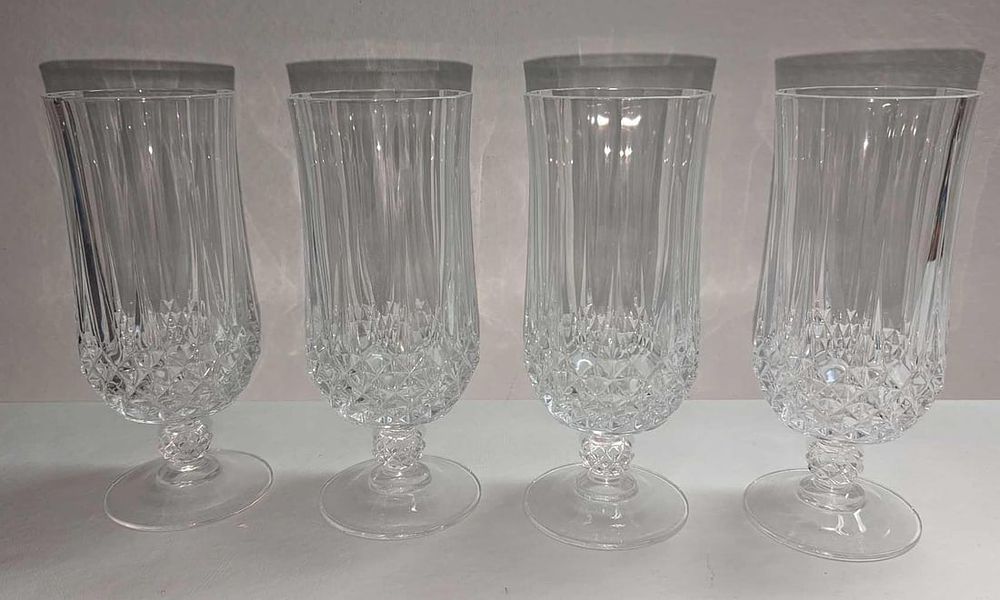 Lot 478: 4 Cristal D'arques-Durand Longchamp Ice Tea Glasses
