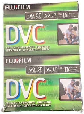 2 Sealed Fujifilm DVC Mini DV Video Cassettes. Two Sealed Fujifilm DVC Mini DV Video Cassettes 