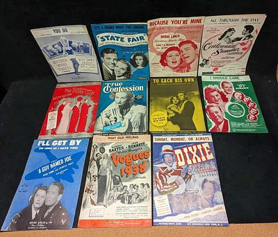 11 Vintage Classic Movie Sheet Music. This lot includes: 
(1) Because You're Mine. This was 