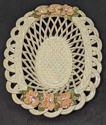 Vintage Capodimonte Porcelain White Rope Basket. Is signed "Ann Vaccaro" on the bottom. This is 