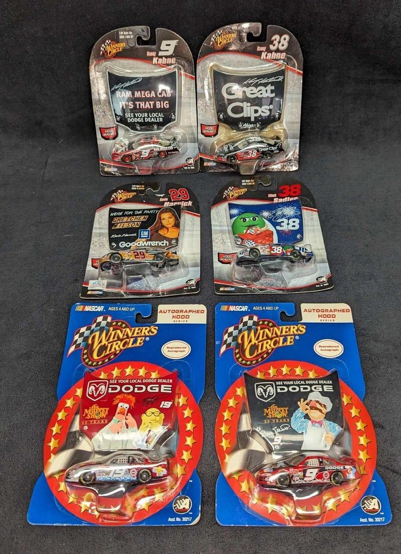 Lot 183: 6 Winner's Circle Die Cast Cars With Hoods