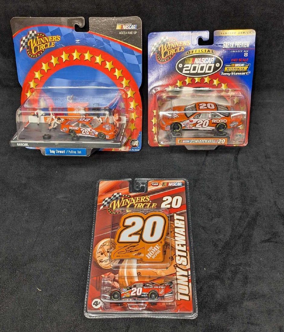 Lot 185: 3 Winner's Circle NASCAR Tony Stewart Die Cast Cars