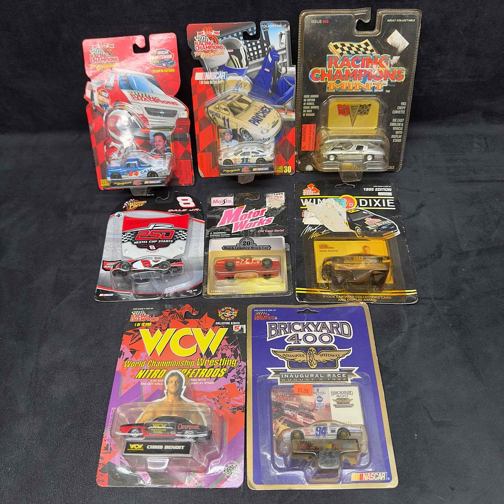 Lot 186: NASCAR Various 1:64 Scale Die Cast Metal Cars Set Lot of Eight 8 Collectible Car