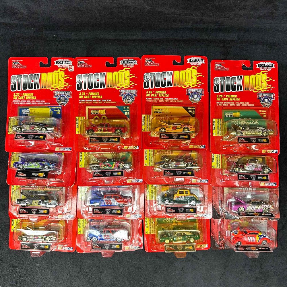 Lot 197: Racing Champions Stock Rods Die Cast Replica NASCAR Set of 16 Sixteen Premier Cars Tide Car