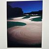 Fine Art Print Lithograph Golf Course Nightscape Dark Blue Sunset Bunker Landscape GC3. High-qual Image - 1